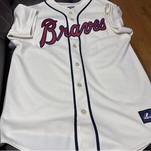 Majestic White Braves Kids Jersey